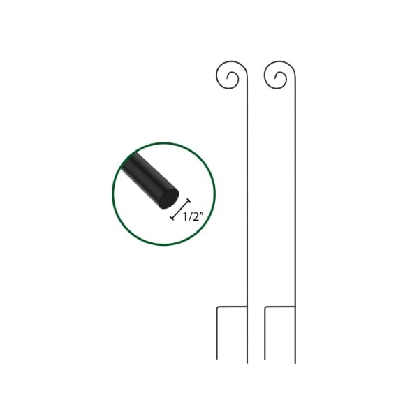 Nature Spring Shepherd Hooks-Set of 2-Metal Pole with Hooks for Hanging Baskets, Bird Feeders and Lanterns 119798OGO - main
